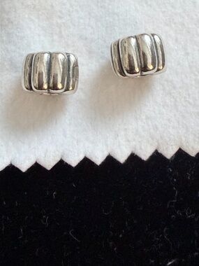 Retired Pandora Silver Ribbed Bracelet Charm Beads